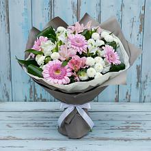 Букет цветов из:  Герберы, Альстромерии и Хризантемы в Туймазы