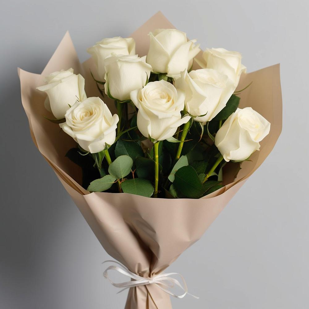 Букет 9 Белых роз Эдлесс Лав в Туймазы