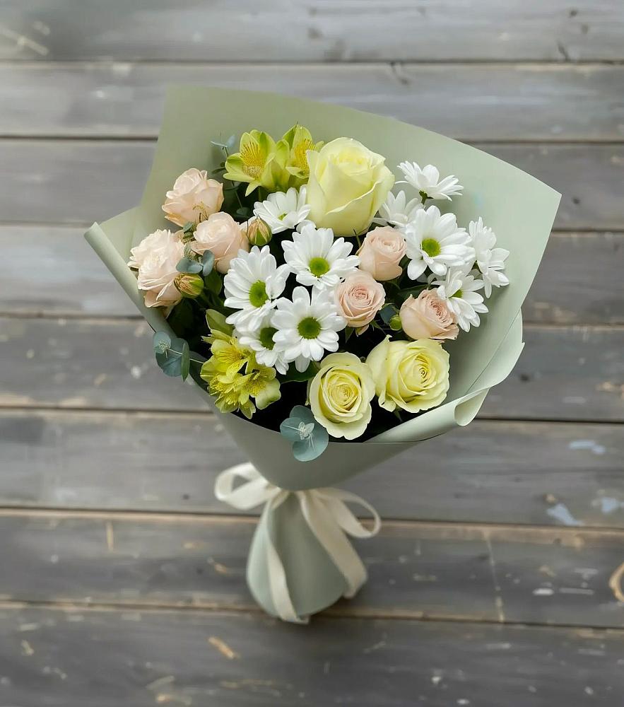 Букет цветов из: Альстромерии, Розы и Хризантемы в Туймазы