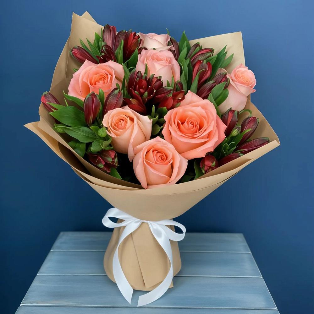 Букет цветов из: Розы и Альстромерии в Туймазы