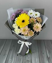 Букет цветов из:  Розы, Герберы и Хризантемы в Туймазы