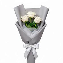 Букет 3 белые розы в Туймазы