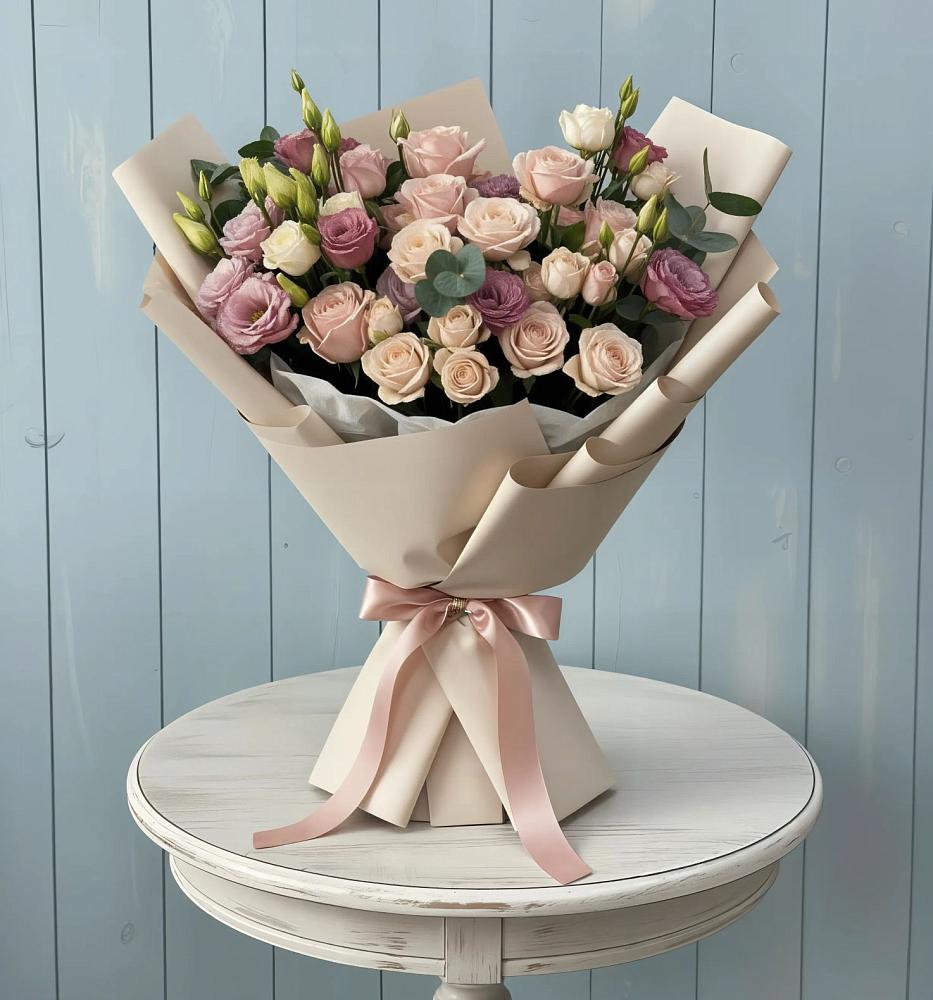 Букет цветов из: Розы и Лизиантусы в Туймазы