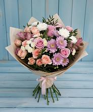Букет цветов из:  Хризантемы, Розы и Альстромерии в Туймазы